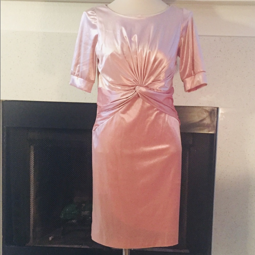 Sz 14 Adrianna Papell blush dress.